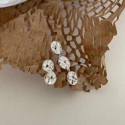 925 sterling silver INS style designer gold-plated irregular earrings, earrings, internet red earrings