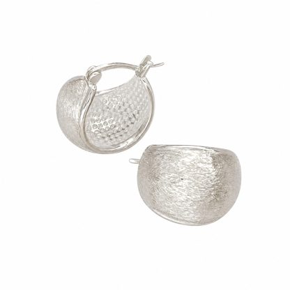 Wire-cut round dome 925 pure silver geometric circular stud Earrings