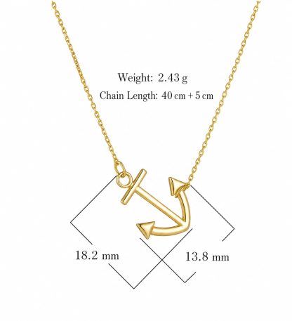 Simple Marine Style Anchor Pendant Jewelry 925 Sterling Silver Necklace
