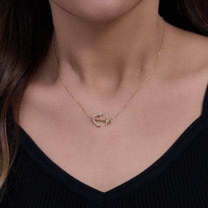 Simple Marine Style Anchor Pendant Jewelry 925 Sterling Silver Necklace