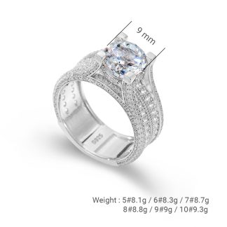 Elegant Geometric Style 925 Sterling Silver Ring with 5A Ice Flower Cut Cubic Zirconia for Women Winter Fashion Trend Micro Pave Full Diamond Wedding Engagement Jewelry