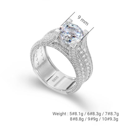 Elegant Geometric Style 925 Sterling Silver Ring with 5A Ice Flower Cut Cubic Zirconia for Women Winter Fashion Trend Micro Pave Full Diamond Wedding Engagement Jewelry