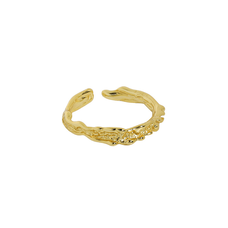 Modern Classic Irregular 925 Sterling Silver Adjustable Ring