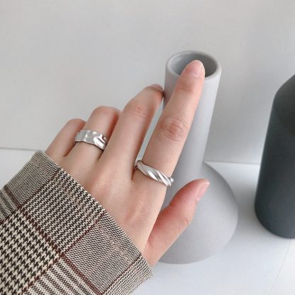 2019 Hot Twisted 925 Sterling Silver Adjustable Ring