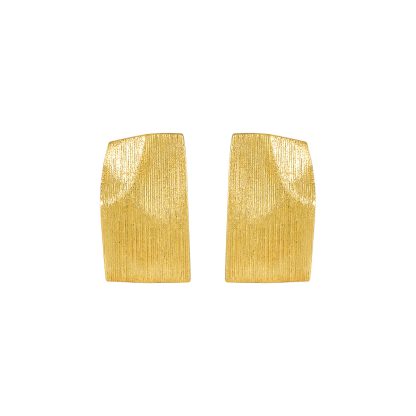 Fashion Geometry Irregular Rectangle Paper 925 Sterling Silver Stud Earrings
