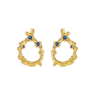 Irregular Hollow CZ Waterdrop Shape 925 Sterling Silver Stud Earrings