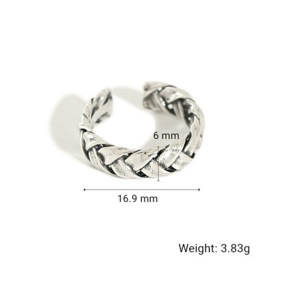 Vintage Twist Fashion 925 Sterling Silver Adjustable Braid Ring