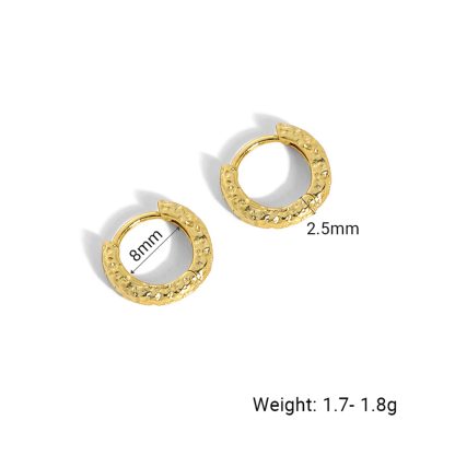 Mini Irregular Geometry Circle 925 Sterling Silver Huggie Earrings