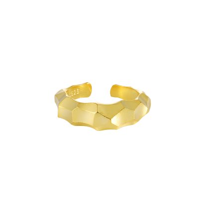 Modern Geometry Irreguar Rhombus 925 Sterling Silver Adjustable Ring