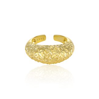 Modern Irregular Surface 925 Sterling Silver Adjustable Ring