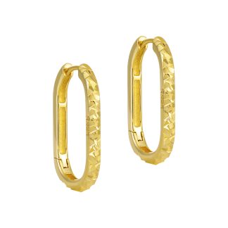 Fashion Irregular Painted U Shape 925 Sterling Silver Hoop Earrings