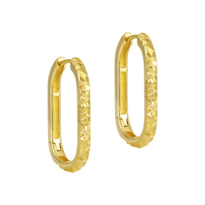 Fashion Irregular Painted U Shape 925 Sterling Silver Hoop Earrings