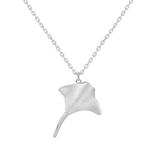 Stingray Animal Matte Brushed Texture 925 Sterling Silver Pendant Necklace