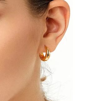 Water Drop 925 Sterling Silver Polished Minimalist Huggie Hoop Earrings