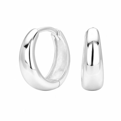 Water Drop 925 Sterling Silver Polished Minimalist Huggie Hoop Earrings