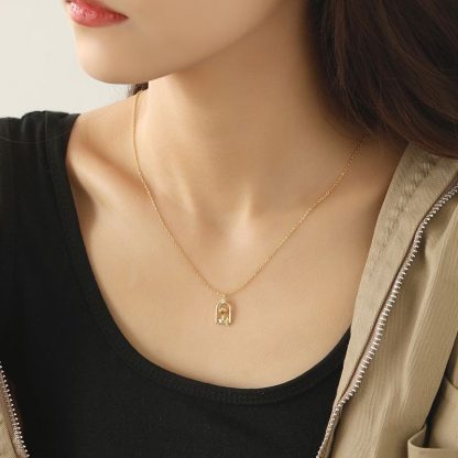 Hot Golden Rose Flower CZ 925 Sterling Silver Necklace