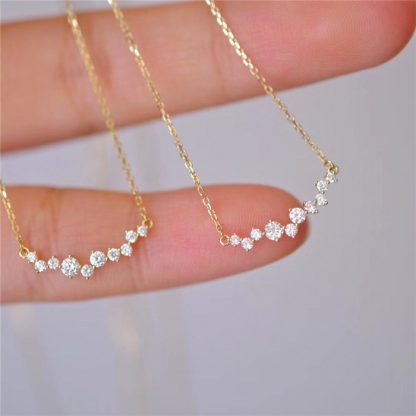 Fashion Shining CZ Smile 925 Sterling Silver Necklace