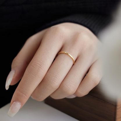 Minimalism Irregular 925 Sterling Silver Stacker Ring