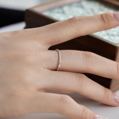 Minimalism Irregular 925 Sterling Silver Stacker Ring