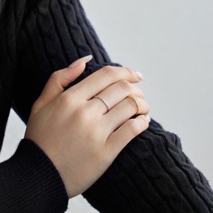 Minimalism Irregular 925 Sterling Silver Stacker Ring