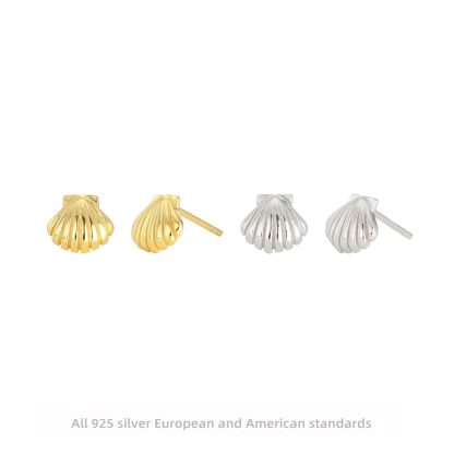 cute scallop shaped wholesale, exquisite lucky flower earrings
