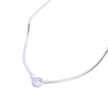 S925 Gold Plated O-shaped Thin Flat Snake Bone Necklace
