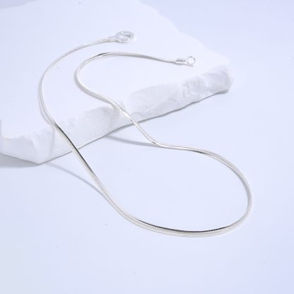 S925 Gold Plated O-shaped Thin Flat Snake Bone Necklace
