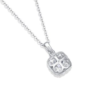 Elegant Cushion Cut Design for Women Geometric Moissanite 925 Sterling Silver Necklace