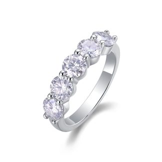 Moissanite Stones 18K Gold Plating Geometric Design Elegant 925 Sterling Silver Ring