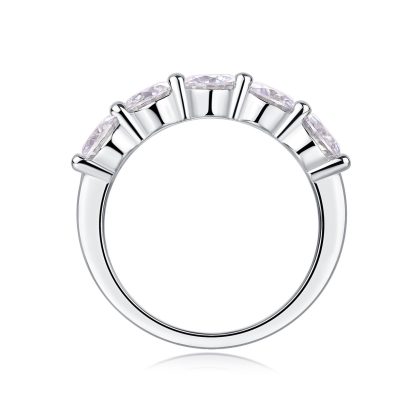 Moissanite Stones 18K Gold Plating Geometric Design Elegant 925 Sterling Silver Ring