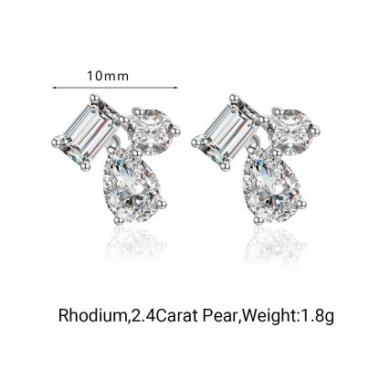 Mossanite Double Pear-Shaped 925 Sterling Silver Earrings