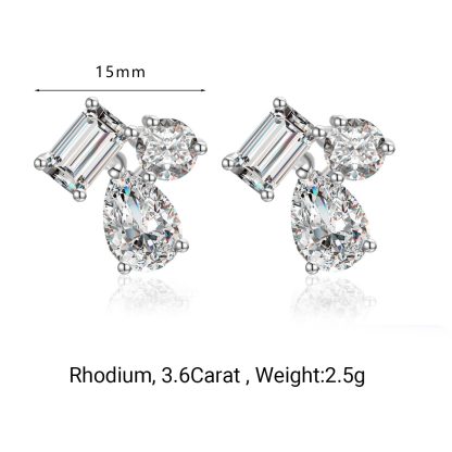 Mossanite Double Pear-Shaped 925 Sterling Silver Earrings
