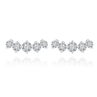 Five-Stone Set Affordable Luxury Versatile  925 Sterling Silver Earrings