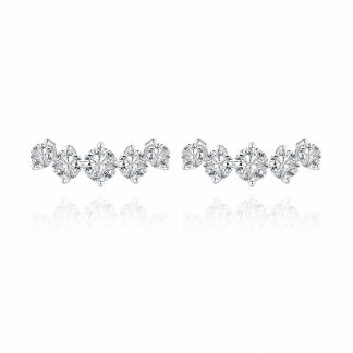 Five-Stone Set Affordable Luxury Versatile  925 Sterling Silver Earrings