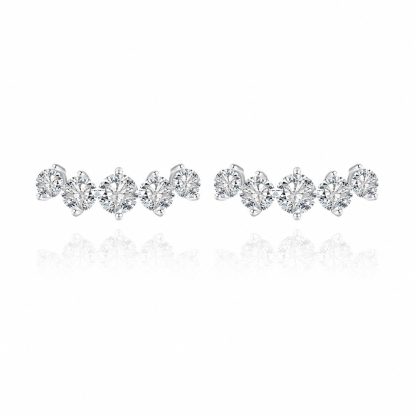 Five-Stone Set Affordable Luxury Versatile  925 Sterling Silver Earrings