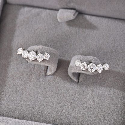 Five-Stone Set Affordable Luxury Versatile  925 Sterling Silver Earrings