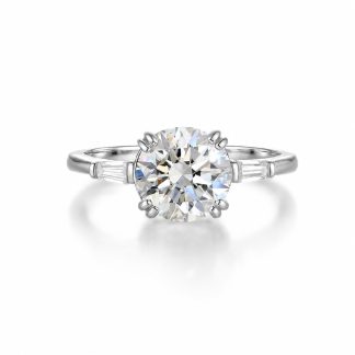 Classic Round Moissanite  925 Sterling Silver Ring