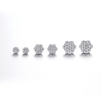 Niche Floral-Shaped Moissanite Design 925 Sterling Silver Stud Earrings