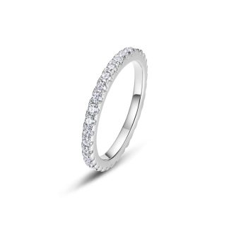 Round Moissanite Fully Set 925 Sterling Silver Ring