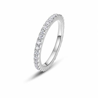 Round Moissanite Fully Set 925 Sterling Silver Ring