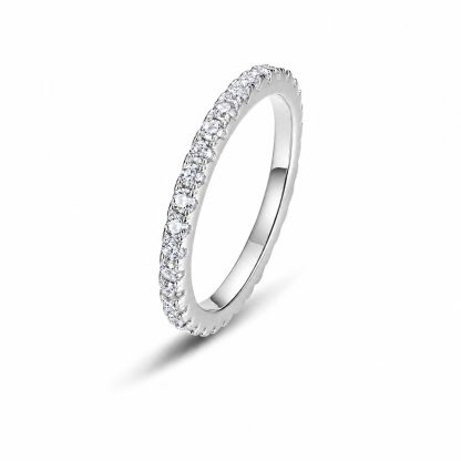Round Moissanite Fully Set 925 Sterling Silver Ring