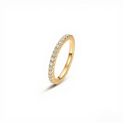 Round Moissanite Fully Set 925 Sterling Silver Ring