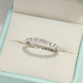 Sparkling Cubic Zirconia 925 Sterling Silver Round Ring