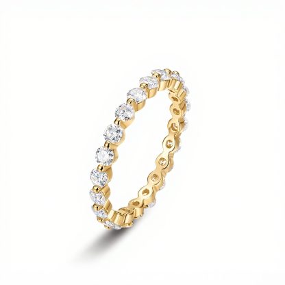 Sparkling Cubic Zirconia 925 Sterling Silver Round Ring