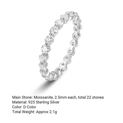 Sparkling Cubic Zirconia 925 Sterling Silver Round Ring