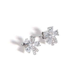 Beautiful CZ Bowknot 925 Sterling Silver Stud Earrings