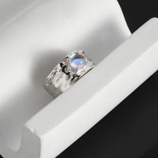 Irregular Natural Moonstone 925 Sterling Silver Adjustable Ring