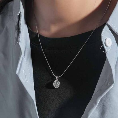 Simple Oval Natural Moonstone 925 Sterling Silver Necklace