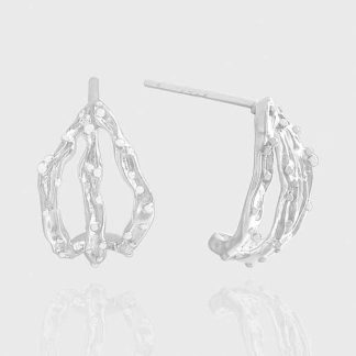 Fashion Irregular Hollow Claws 925 Sterling Silver Stud Earrings