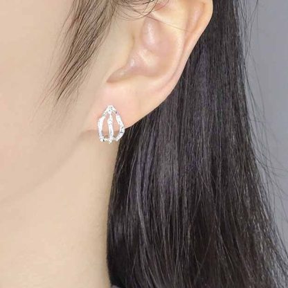 Fashion Irregular Hollow Claws 925 Sterling Silver Stud Earrings